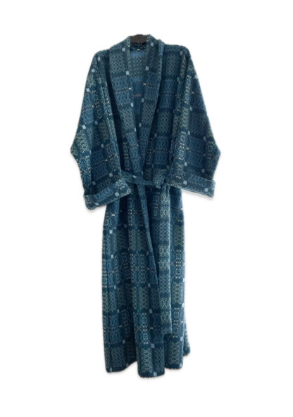 Melin Tregwynt Dressing Gown Collar Lagoon - Large