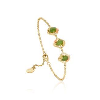 Clogau Ivy Leaf Green Jasper Bracelet in 9ct Gold